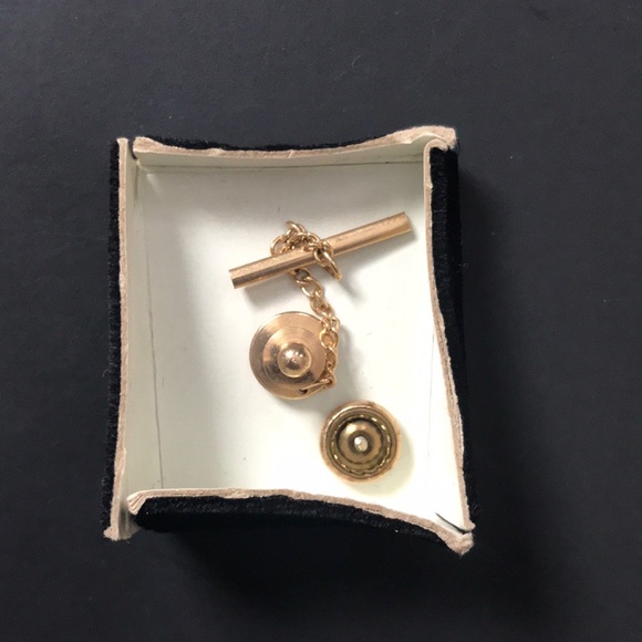 Vintage 14k gold Masonic tie pin and collar pin - Picture 3 of 8